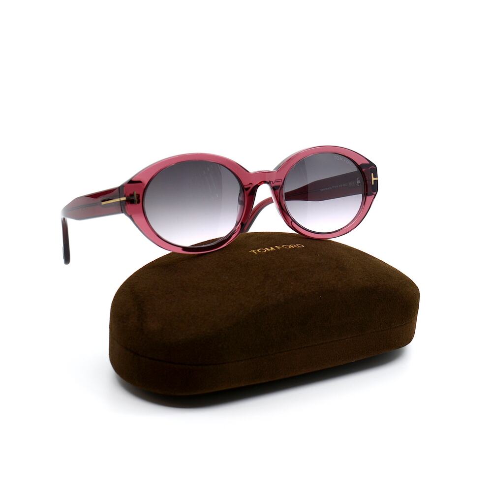 TOM FORD GENEVIEVE TF916/S 81B SHINY VIOLET SMOKE SUNGLASSES - Picture 9 of 15